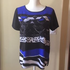 Kenneth Cole Abstract Print Short Sleeve Top